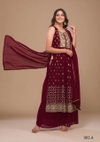 YD 002 Heavy Georgette Sequence Embroidery Palazzo Readymade Suits Wholesale Market In Surat